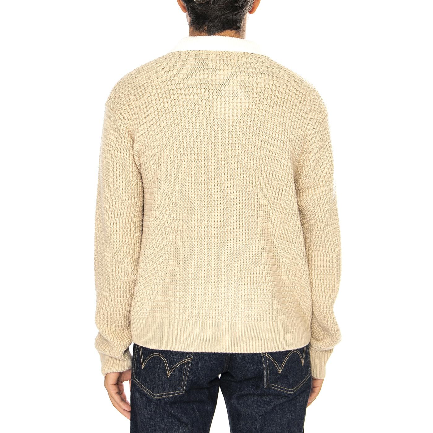 Danny Polo Sweater Khaki - Maglione Polo Uomo Beige 151000088-KHA  OBEY 