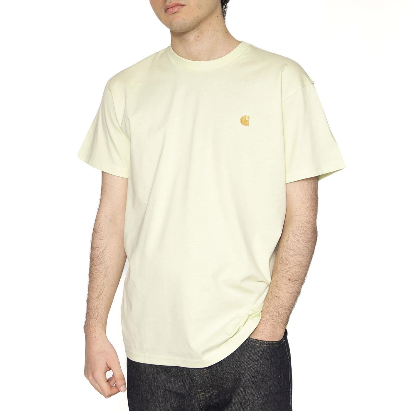 S/S Chase T-Shirt Air Green / Gold - Maglietta Girocollo Uomo Verde I026391.2V9XX  CARHARTT WIP 