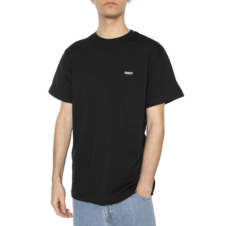 Established Works Bold Tee SS Black - Maglietta Girocollo Uomo Nera 131080365-BLK  OBEY 