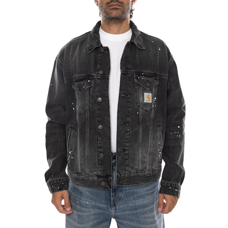 HELSTON JACKET BLACK - Giacca Denim Jeans Uomo Nera I033352 89EJ CARHARTT WIP 