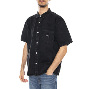 Bigwig Denim Shirt SS -- Camicia a Maniche Corte Uomo Nera 181210425 FBL OBEY 