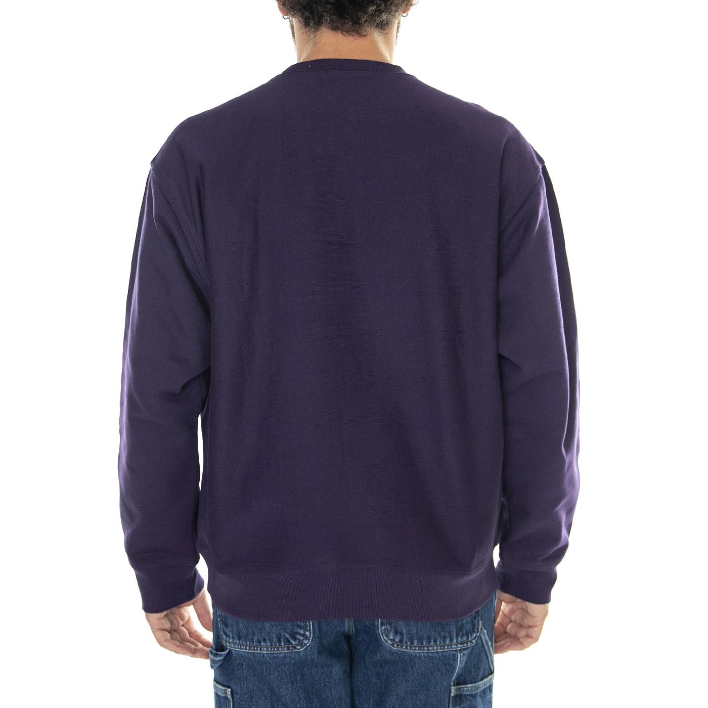American Script Sweat Cassis - Felpa Girocollo Uomo Viola I025475.1N8XX  CARHARTT WIP 