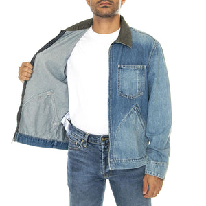 Full Zip Mechanics Trucker Everyday Goods T Med Indigo Worn In - Giacca Denim Jeans Uomo Blu A8635-0001  LEVIS 