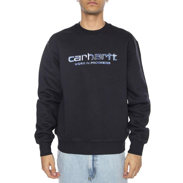 Solar Chrome Sweat Dark Navy - Felpa Girocollo Uomo Blu I035189.1CXX  CARHARTT WIP 
