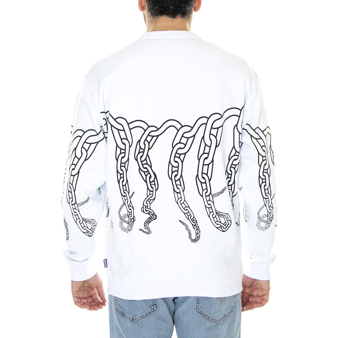 Octopus Chain Crewneck White - Felpa Girocollo Uomo Bianca / Multicolore 23SOSC33-WHITE  OCTOPUS 