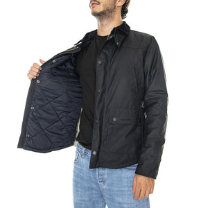 Reelin Wax Jacket Navy - Giacca Invernale Uomo Blu FW22-MWX1106-NY92  BARBOUR 