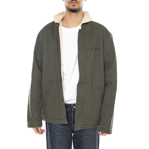 Washed Deck Jacket -- Giacca Uomo Beetle Verde 6040095 19-0312 CAT 