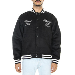 Time Varsity Jacket Black - Giacca Invernale Uomo Nera 121800520-BLK  OBEY 