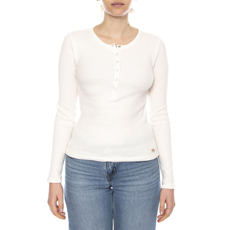 Dry Goods Henley Waffle - Gardenia - Maglietta Maniche Lunghe Donna Bianca 003PY 0000 LEVIS 