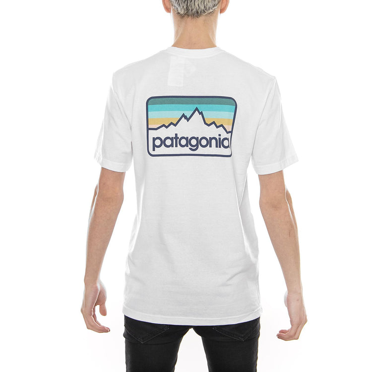 Line Logo Badge Responsibili-Tee White w/Dolomite Blue 39045-WDOB  PATAGONIA 