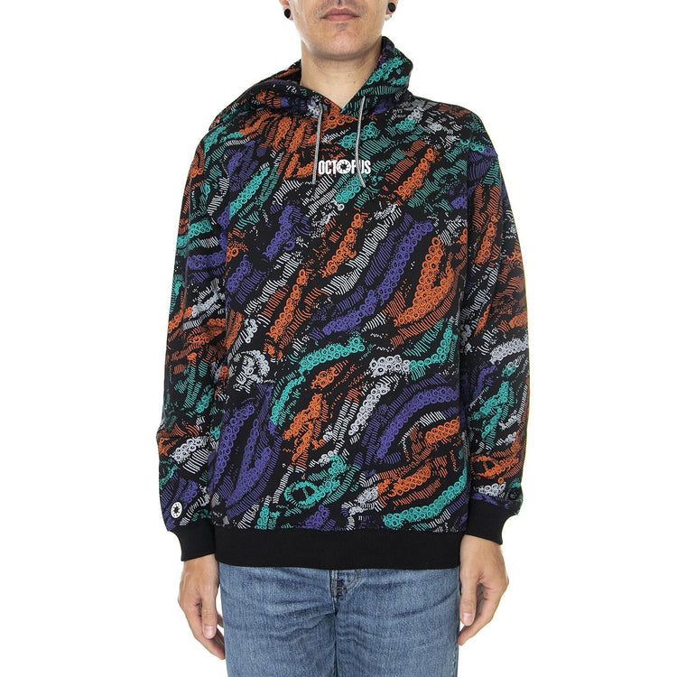 Deco Hoodie Multicolor - Felpa con Cappuccio Uomo Nera / Multicolore 22WOSH09-MULTICOLOR  OCTOPUS 