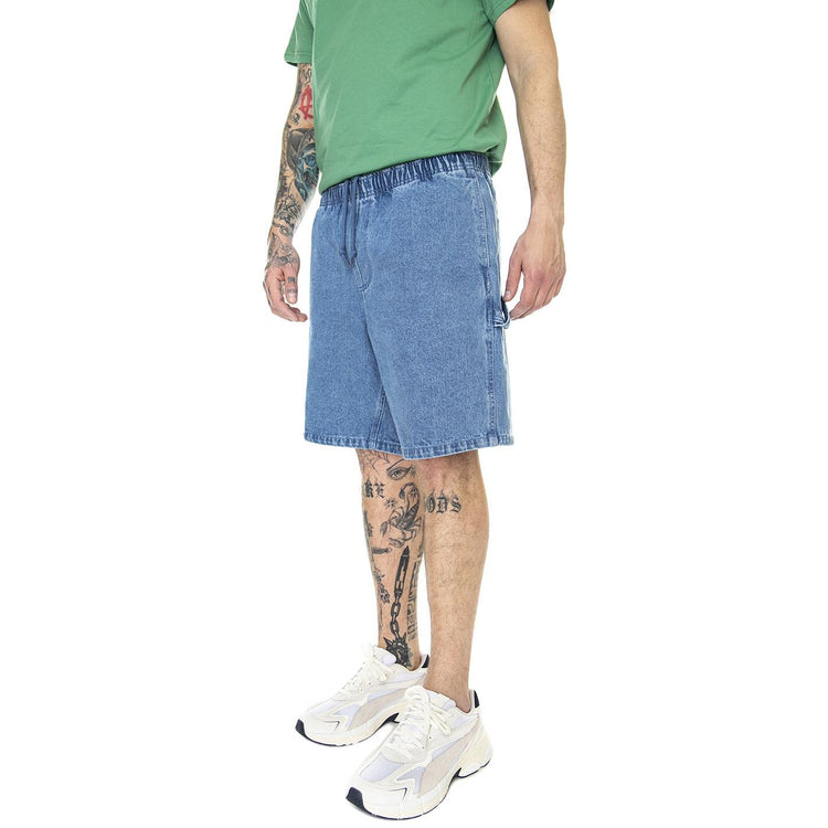Easy Denim Carpenter Short Light Indigo - Bermuda Denim Jeans Uomo Blu 172120079-LIN  OBEY 