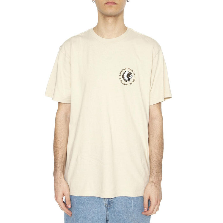 Ruval Stampa S/S STT - Maglietta Girocollo Uomo Beige 16551-CRBGD  BRIXTON 