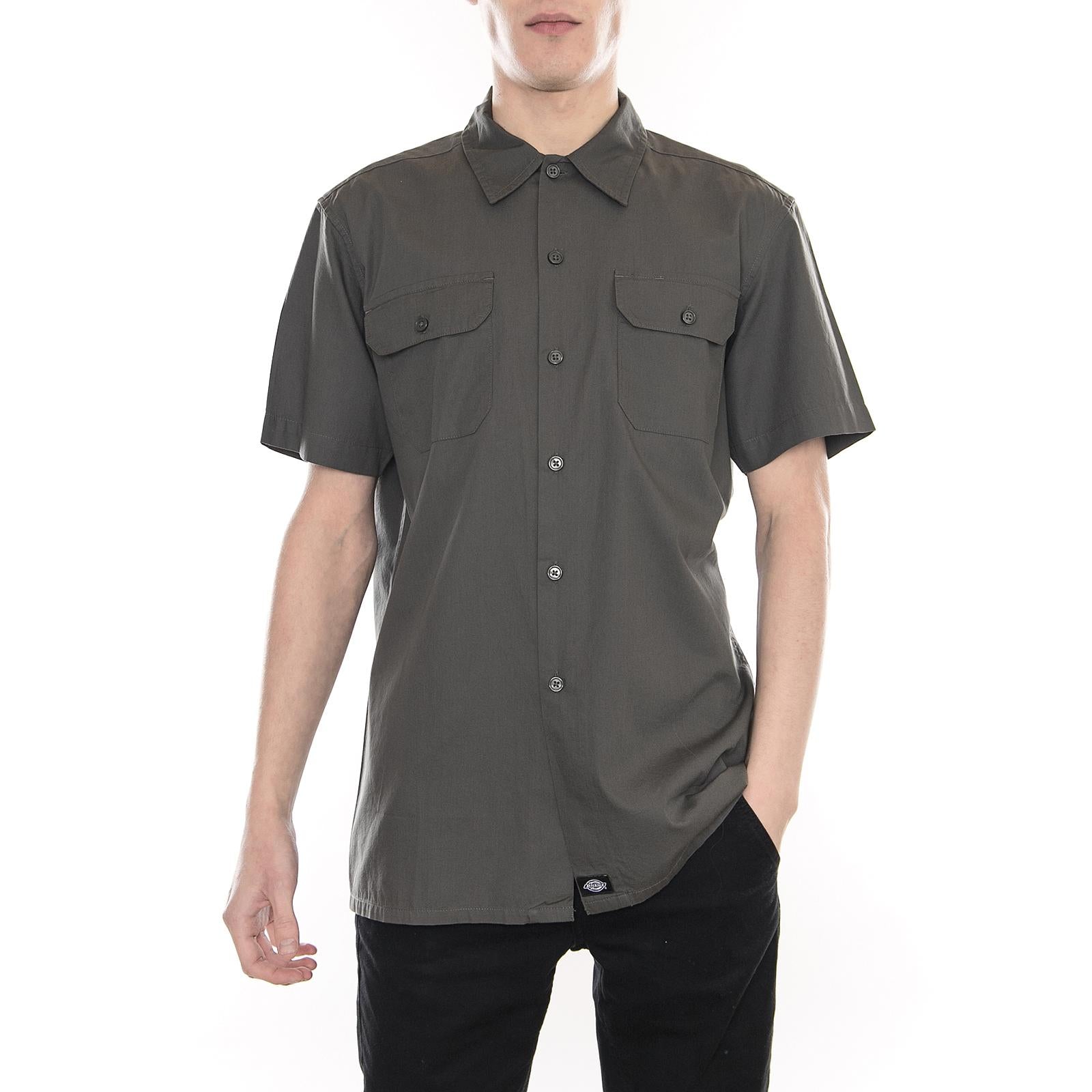 Talpa Charcoal - Camicia Maniche Corte Uomo Grigia 05 200314-CH . DICKIES 