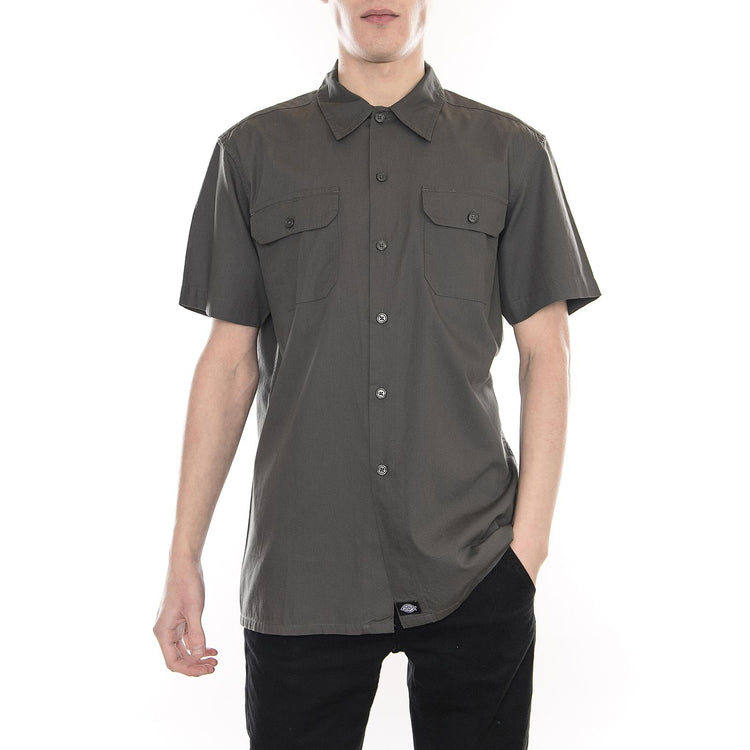 Talpa Charcoal - Camicia Maniche Corte Uomo Grigia 05 200314-CH . DICKIES 