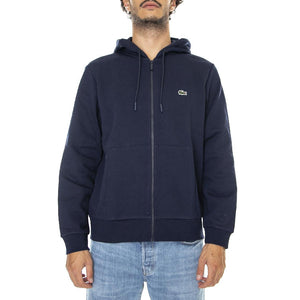 Sweatshirt-166 - Felpa con Cappuccio e Zip Uomo Blu SH9626-166  LACOSTE 