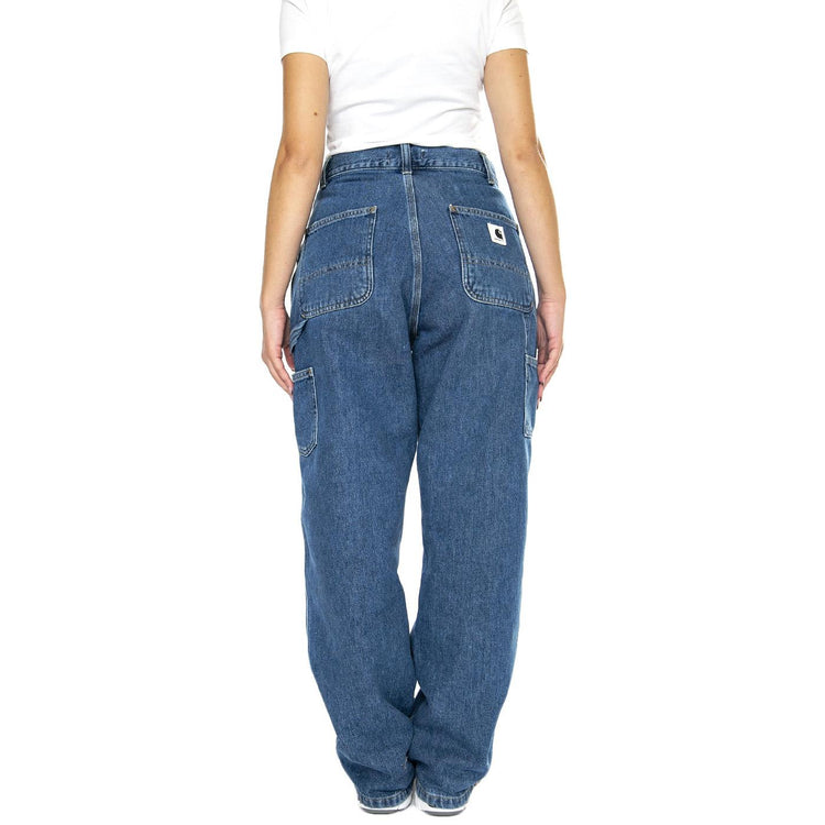 W' Brandon Double Knee Pant Blue stone washed - Pantaloni Denim Jeans Donna Blu I034229.0106  CARHARTT WIP 
