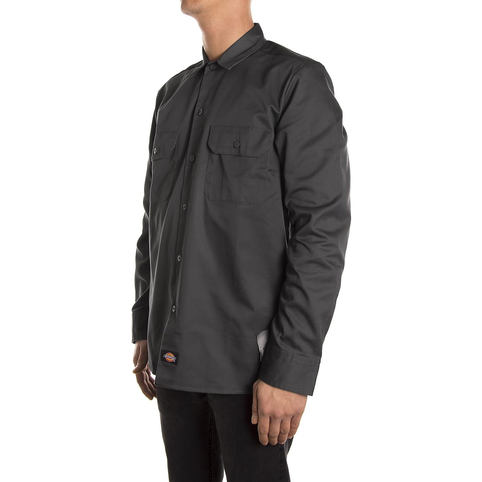 LONG SLEEVE SLIM WORK SHIRT CHARCOAL WL576-CH  DICKIES 