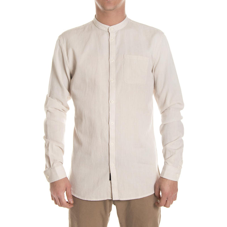 ALEC L/S SHIRT BLACK LINE OISTER GRAY 141190113-018  MINIMUM 