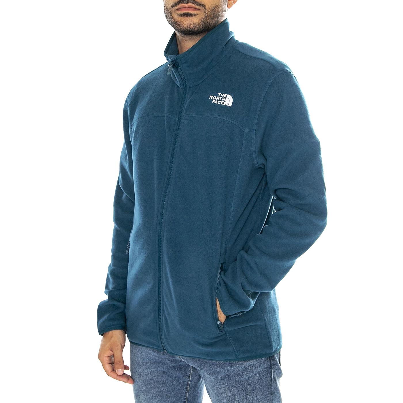 M 100 Glacier Full Zip EU Midnight Petrol - Giacca Uomo Blu NF0A855X1NO1  THE NORTH FACE 
