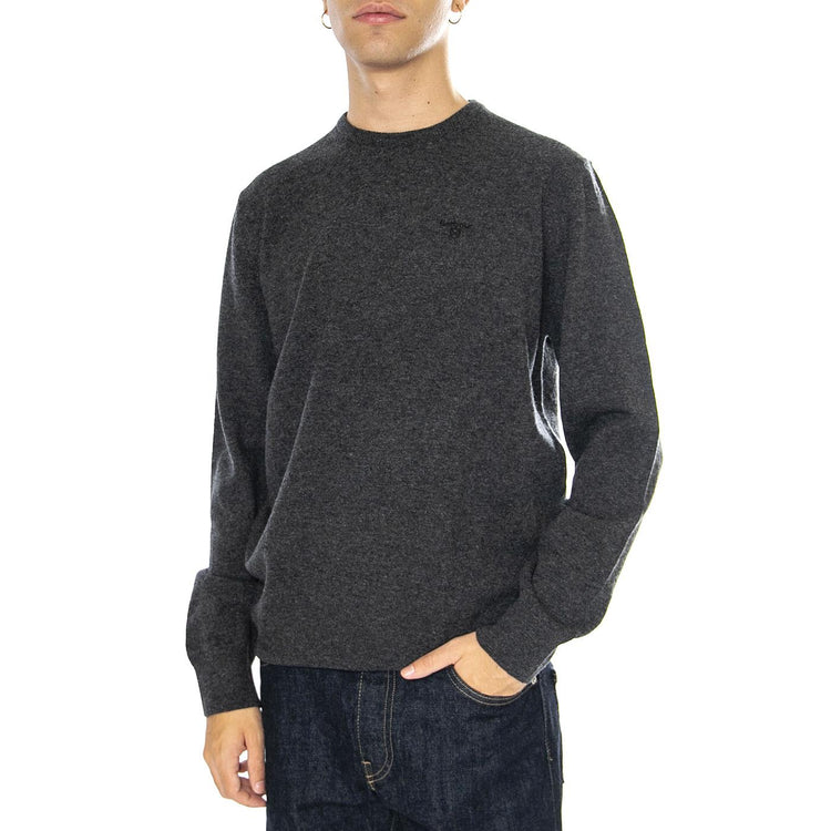 Essential L/Wool Crew Neck Charcoal - Maglione Girocollo Uomo Grigio MKN0345-CH51  BARBOUR 