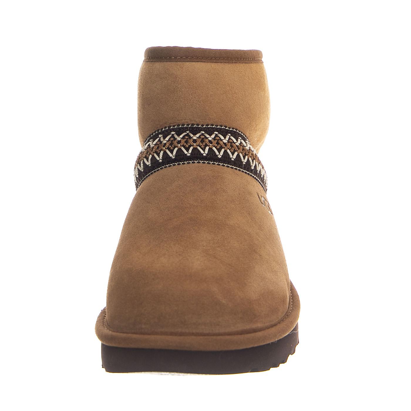 W Classic Mini Crescent Chestnut - Stivali Donna Marroni UGSCLMCRCHE1158262W  UGG 