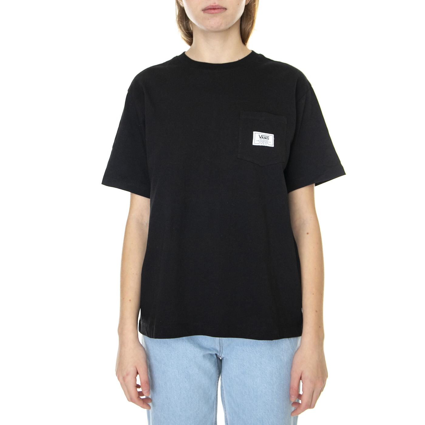 Vans Classic Patch Pocket T-Shirt Black - Maglietta Girocollo Donna Nera VN0A5I8FBLK  VANS 