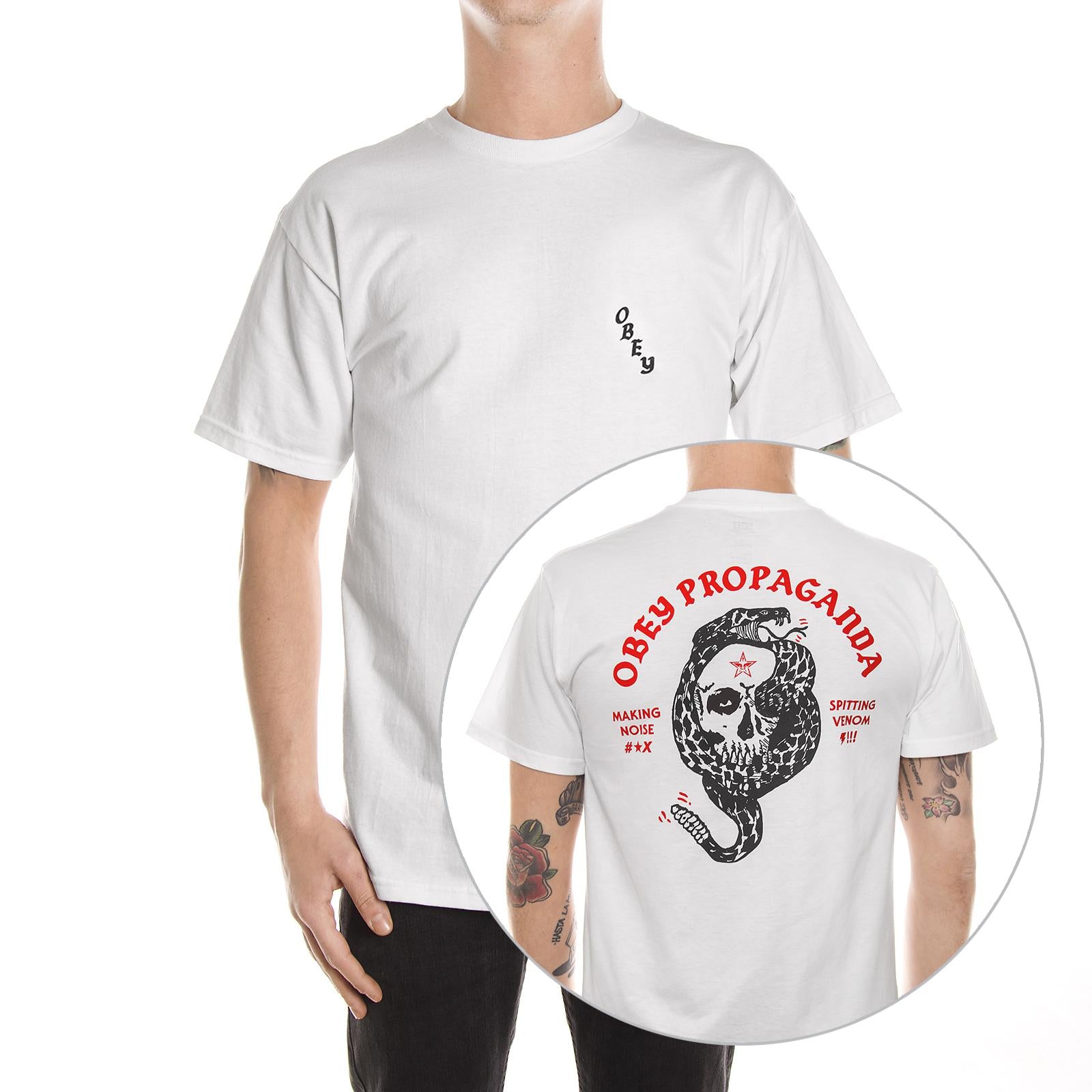 OBEY SPITTING VENOM RATTLER PREMIUM S/S TEE WHITE 165361366-WHT  OBEY 