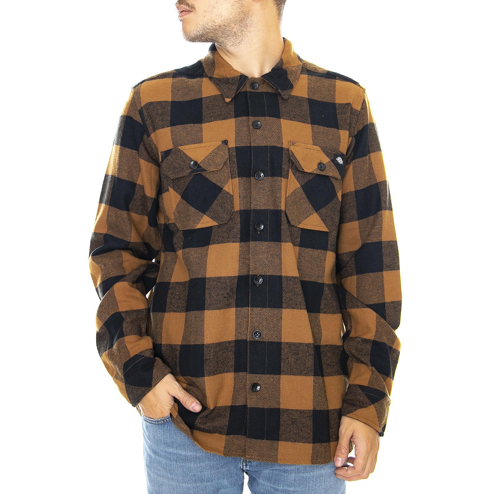 Sacramento Shirt - Brown Duck - Camicia Uomo Marrone 05 200142-BD . DICKIES 