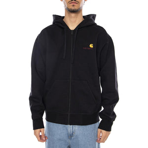 Hooded American Script Jacket Black - Felpa con Cappuccio Uomo Nera I033063.89XX  CARHARTT WIP 