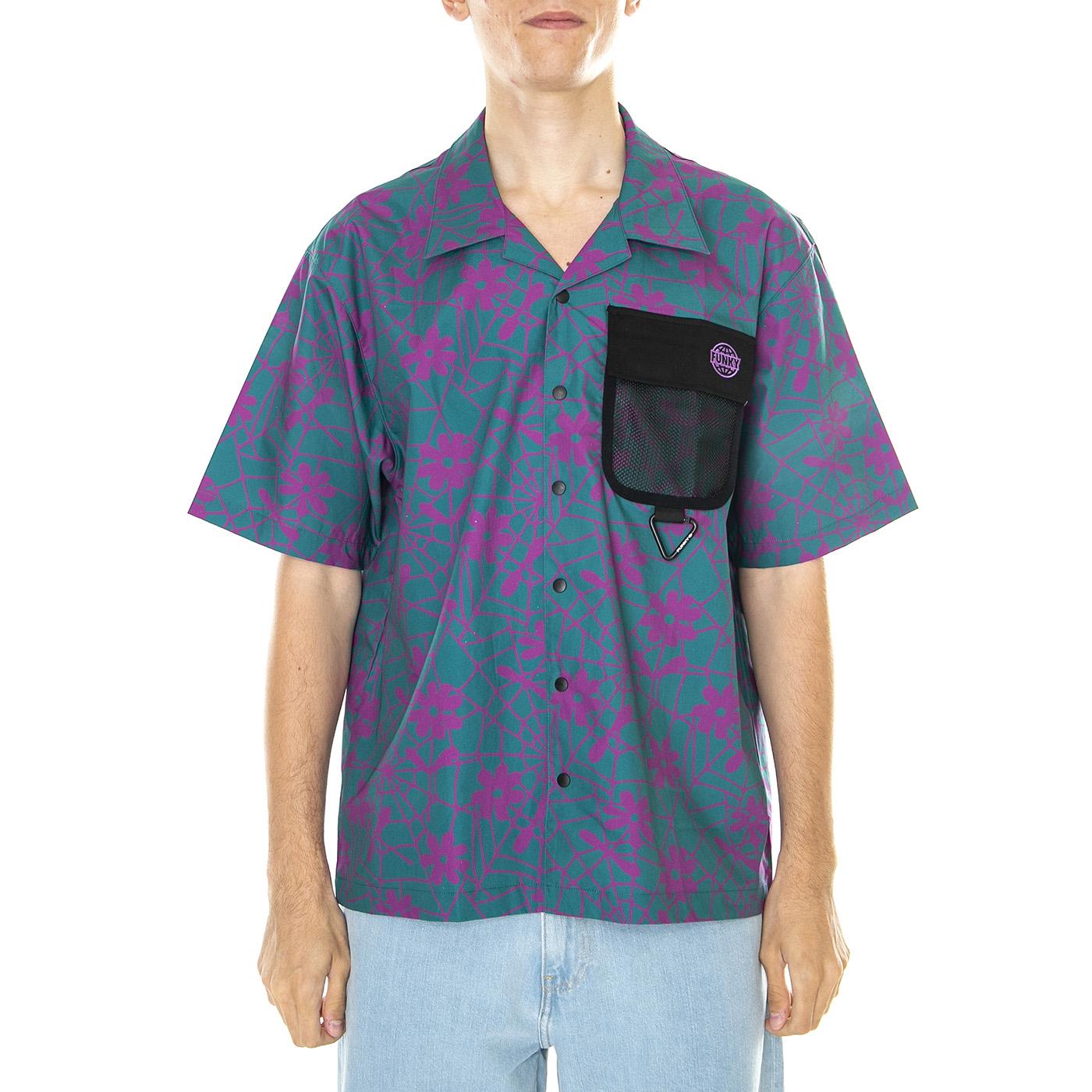 M' Stick 2 It Shirt Petrol - Camicia Maniche Corte Uomo Multicolore SS23-Stick2it Shirt Petrol  FUNKY 