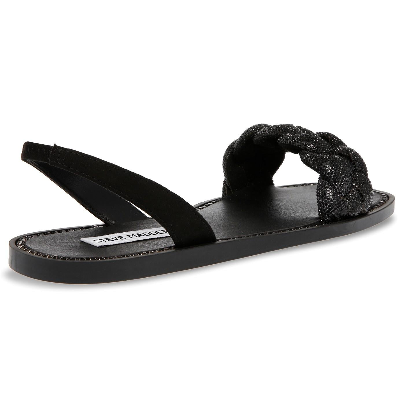 Noles Black Crystal Metallic Fabric w/Matchin - Sandali Donna Neri SMSNOLES-BLK  STEVE MADDEN 