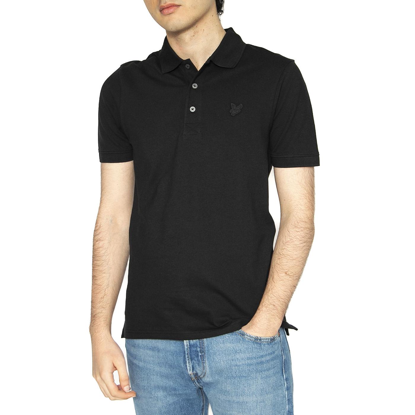 Tonal Eagle Polo Shirt Jet Black - Polo Uomo Nera SP400TON-Z865  LYLE & SCOTT 