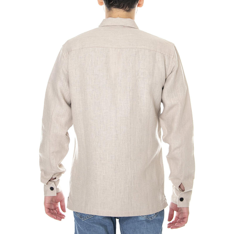 Johannes Shirt - Greige - Camicia con Zip Uomo Beige 171414-607-greige  ELVINE 