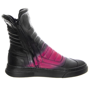 M' Moto Nappa Black / Fuchsia Black Sole - Stivali Uomo Neri / Viola BOMMOTO-NAPPA.BKFUC  BRUNO BORDESE 