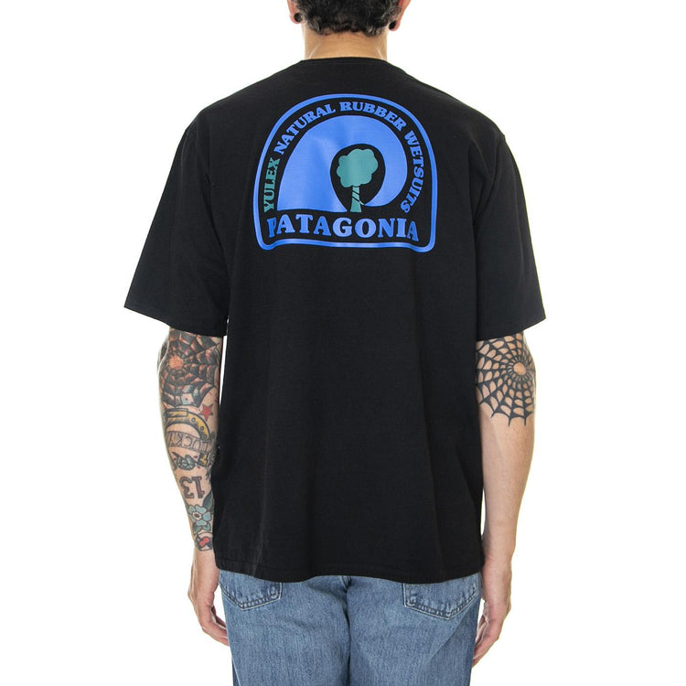 M's Rubber Tree Mark Responsibili-Tee Black - Maglietta Girocollo Uomo Nera 37544-BLK  PATAGONIA 