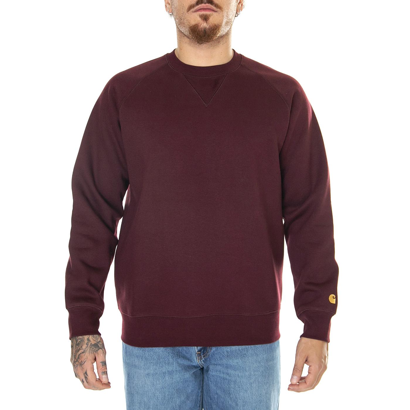 Chase Sweat Amarone / Gold - Felpa Girocollo Uomo Bordeaux I026383.1QYXX  CARHARTT WIP 
