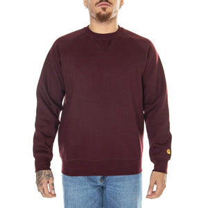 Chase Sweat Amarone / Gold - Felpa Girocollo Uomo Bordeaux I026383.1QYXX  CARHARTT WIP 