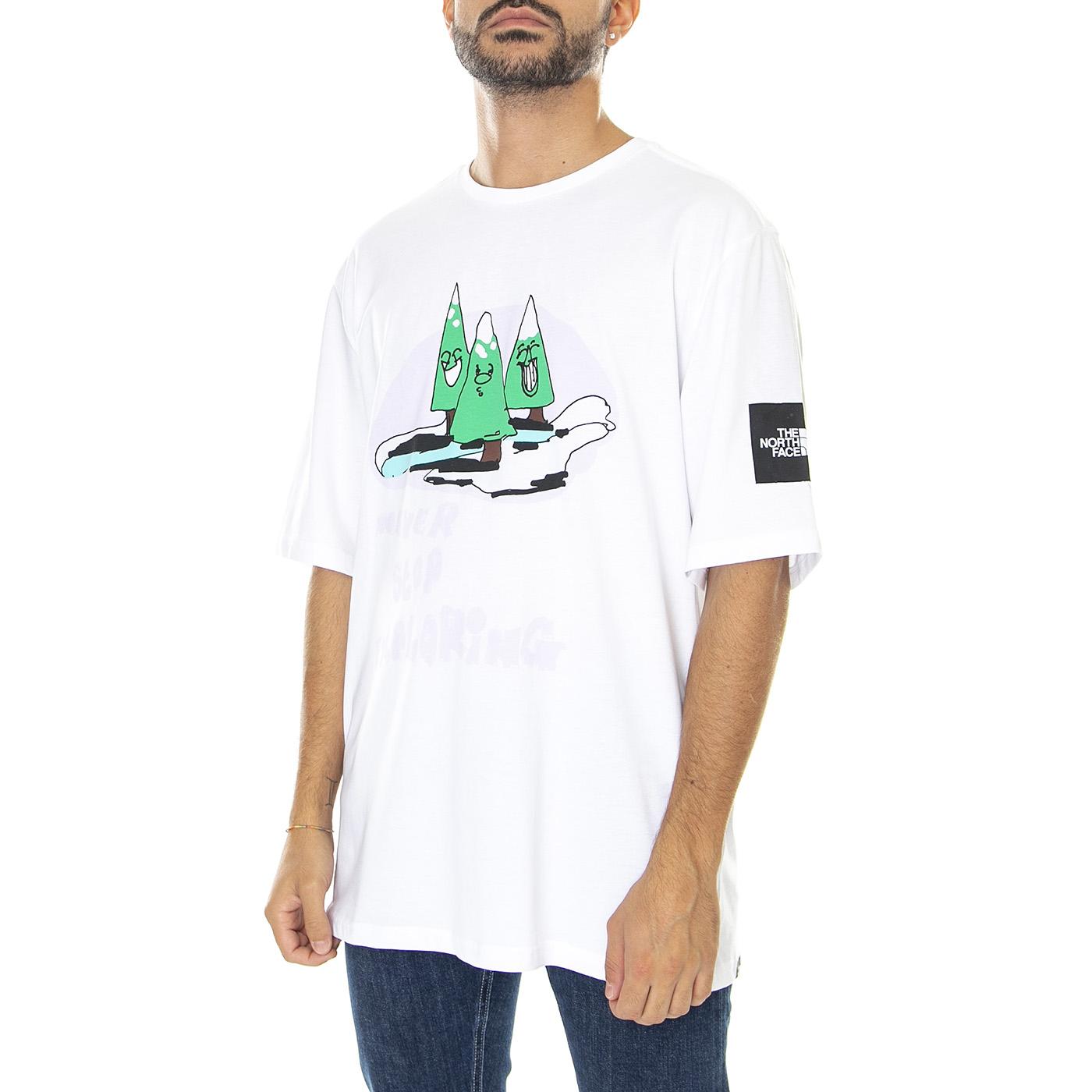 Graphic Tee Tnf White - Maglietta Girocollo Uomo Bianca NF0A7X3KFN41  THE NORTH FACE 