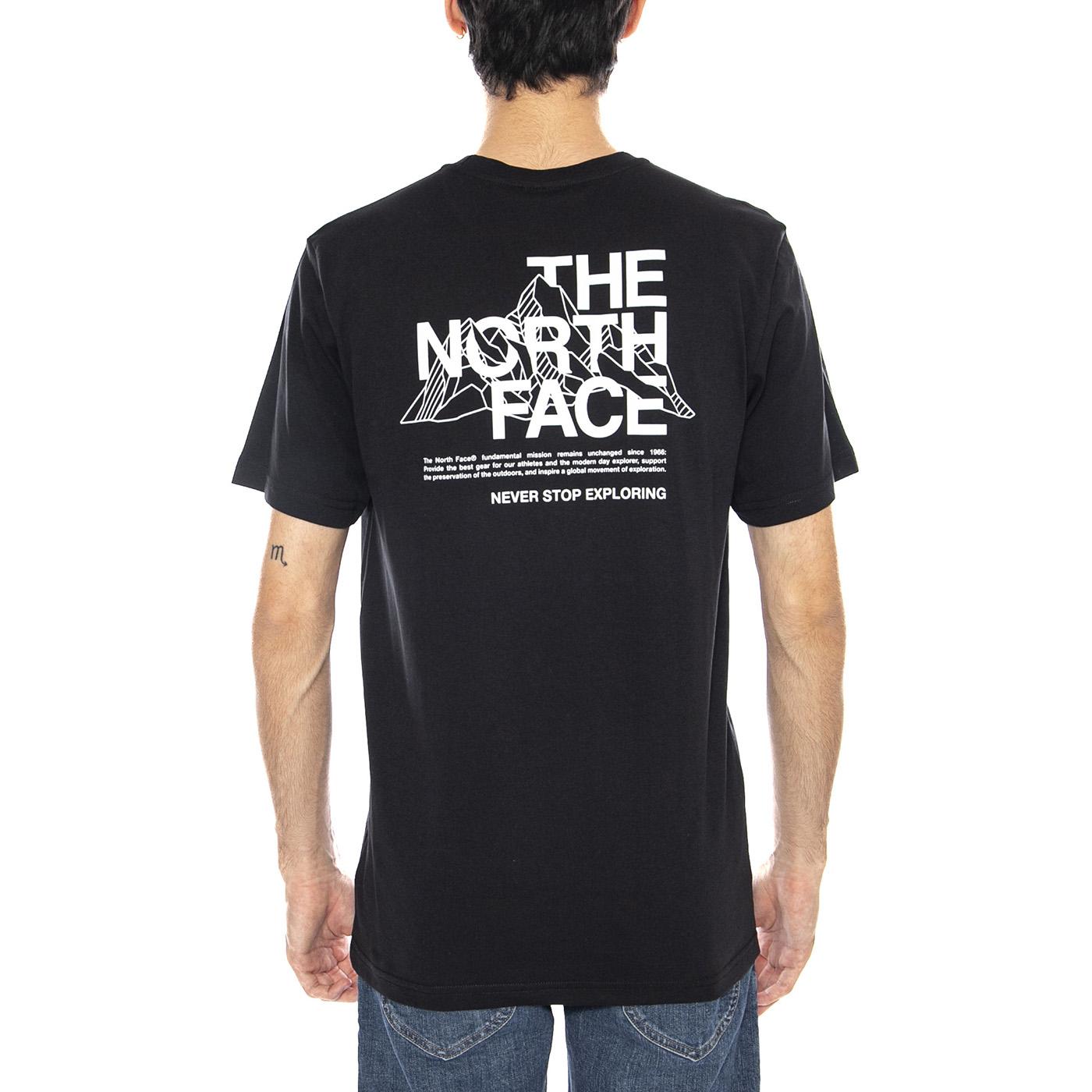 M Mountain Sketch SS Tee Black - Maglietta Girocollo Uomo Nera NF0A8EE8 JK31 THE NORTH FACE 