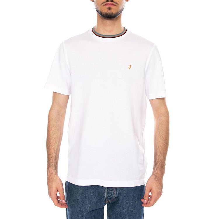 ELTON SS WHITE - Maglietta Girocollo Uomo Bianca F4KFF054 104 FARAH 