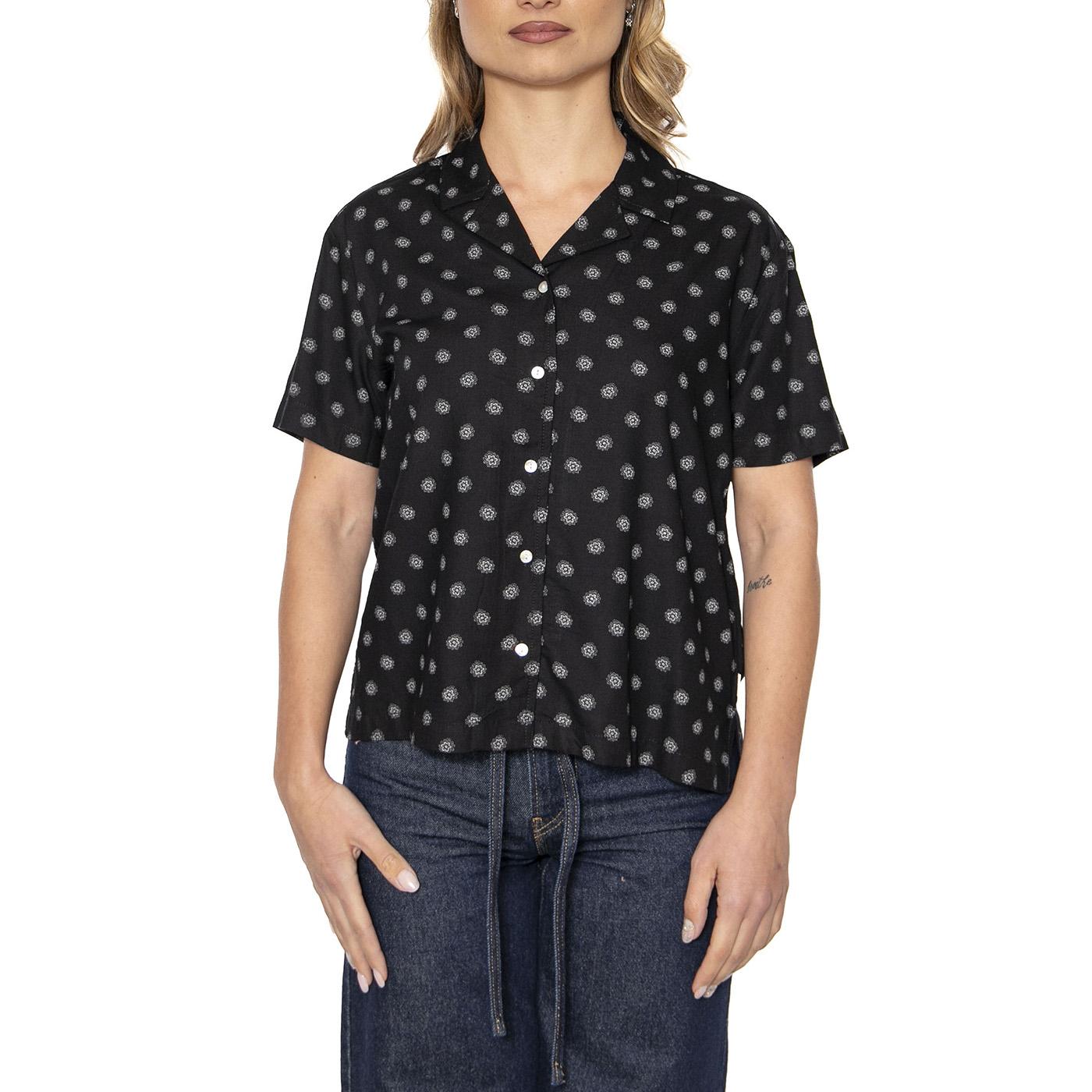Bunker Daist Dot S/S Woven Black - Camicia Maniche Corte Donna Nera 01289-BLACK  BRIXTON 