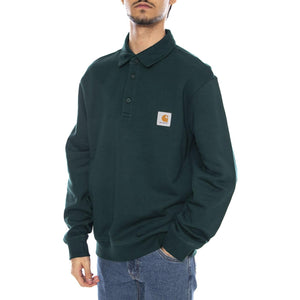 Polo Sweat Dark Fir - Polo Felpa Maniche Lunghe Uomo Verde I035532.05AXX  CARHARTT WIP 