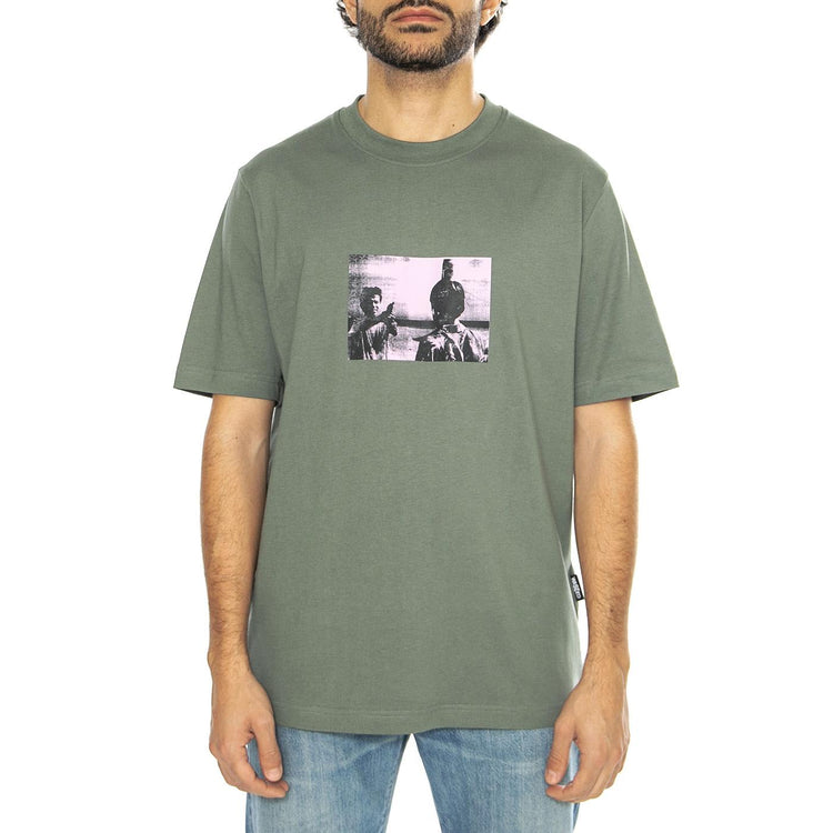 T-Shirt Grave Lichen Green - Maglietta Girocollo Uomo Verde T-SHIRT GRAVE - LICHEN GREEN  WASTED PARIS 