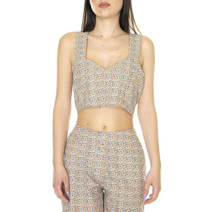 W' Crop Top de Tirantes con Estampado Floral - Top Donna Multicolore 31W/41219  WILD PONY 