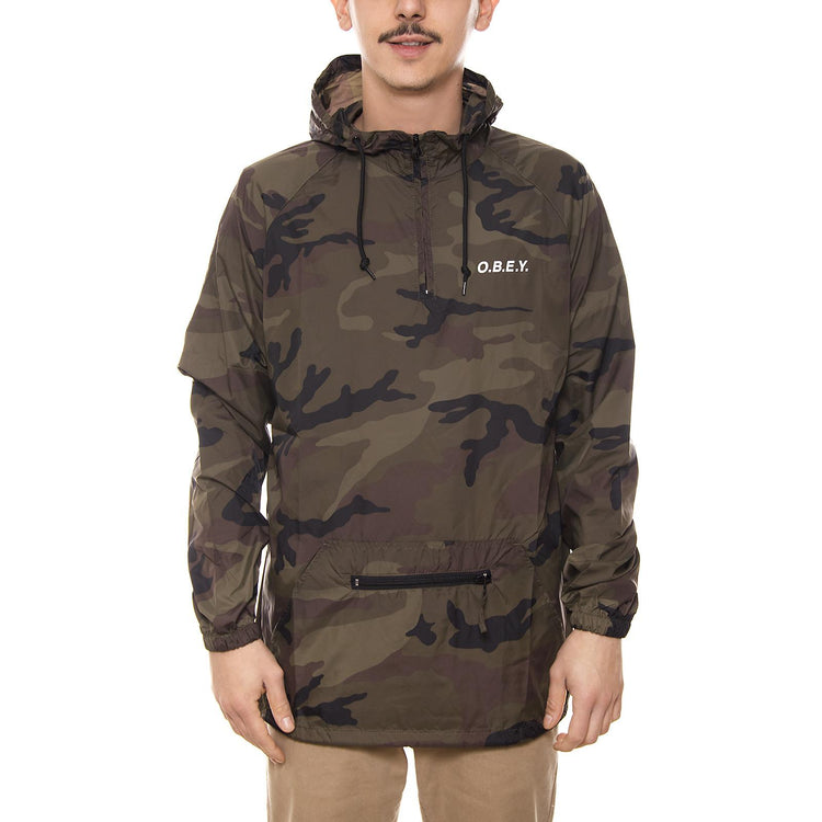 O.B.E.Y. ANORAK PULLOVER HOODED JACKET FIELD CAMO 126261233-CAM  OBEY 