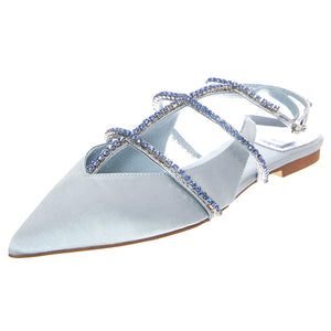 W' Pristina Blue Satin Combo Sandals - Sandali Donna Blu JC-R2P-150A  JEFFREY CAMPBELL 