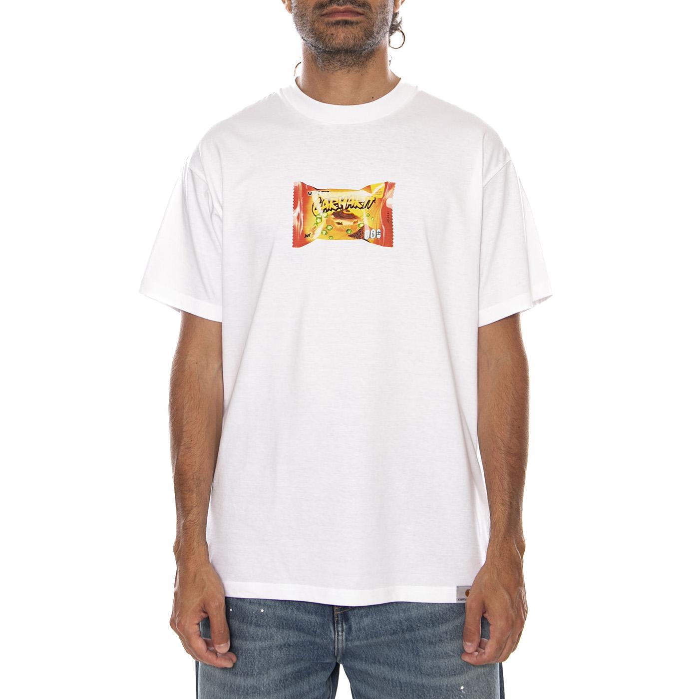 S/S ROAD SIDE SNACK T-SHIRT WHITE - Maglietta Girocollo Uomo Bianca I036880 02XX CARHARTT WIP 