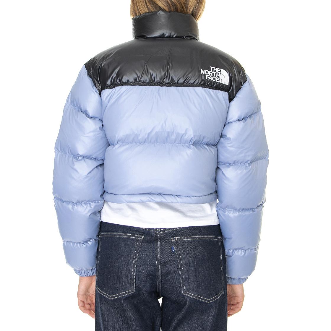 Nuptse Cropped Puffer Jacket Folk Blue / Black - Giacca Invernale Donna Blu / Nera NF0A5GGE73A  THE NORTH FACE 
