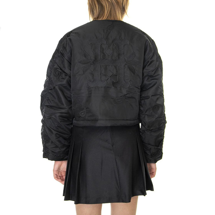 Paisley Satin Bomber Black - Giacca Invernale Donna Nera WJK0025-BLACK  HUF 